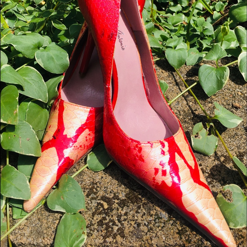 Michael Antonio High Heel Red Gold Pumps 8.5